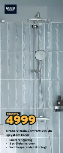 Megaflis Grohe Vitalio Comfort 250 dusystem krom tilbud