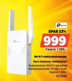 POWER Tp-link Wi-fi 7-nettverksforlenger tilbud