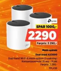 POWER Tp-link Dual-band Wi-fi 6 mesh-system tilbud