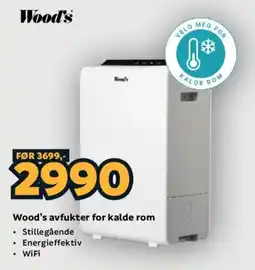 Megaflis Wood's avfukter for kalde rom tilbud