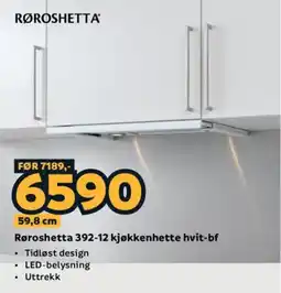Megaflis Rørshetta 392-12 kjøkkenhette hvit-bf tilbud