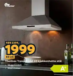 Megaflis Thermex Trend Model 40 kjøkkenhette stål tilbud