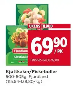 Meny Fjordland Kjøttkaker/Fiskeboller tilbud