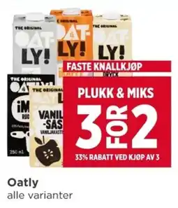 Meny Oatly alle varianter tilbud