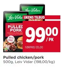 Meny Leiv Vidar pulled chicken/pork tilbud