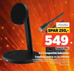POWER dacota platinum 2-i-1 magnetisk ladestativ tilbud