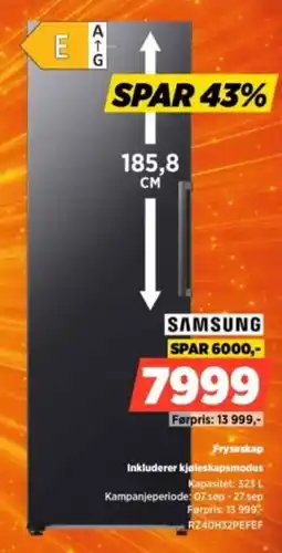 POWER Samsung Fryssekap tilbud