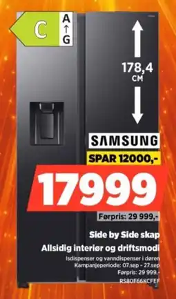 POWER Samsung Side by Side skap tilbud