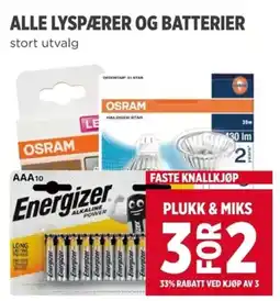 Meny Alle lyspærer og batterier tilbud