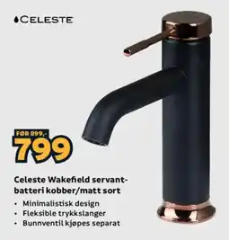 Megaflis Celeste Wakefield servant-batteri kobber/matt sort tilbud