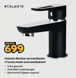 Megaflis Celeste Marlow servantbatteri krom/matt sortvantbatteri tilbud