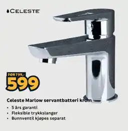 Megaflis Celeste Marlow servantbatteri krom tilbud
