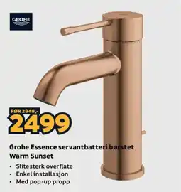 Megaflis Grohe Essence servantbatteri børstet Warm Sunset tilbud