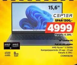 POWER Cepter 15,6" bærbar PC tilbud