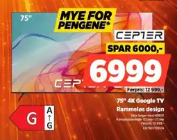 POWER Cepter 75" 4K Google TV tilbud