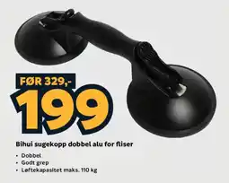 Megaflis Bihui sugekopp dobbel alu for fliser tilbud