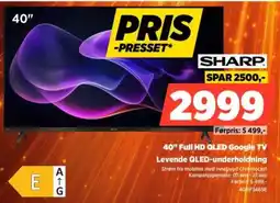 POWER Sharp 40" Full HD QLED Google TV tilbud