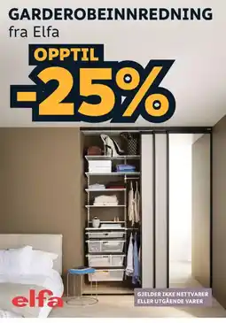 Megaflis Elfa garderobeinnredning tilbud
