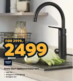 Megaflis Grohe Start kjøkkenarmatur sort tilbud