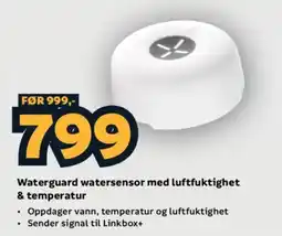 Megaflis Waterguard watersensor med luftfuktighet & temperatur tilbud