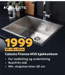 Megaflis Celeste Firenze M55 kjøkkenkum tilbud