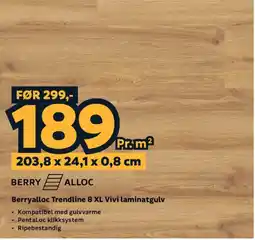 Megaflis Berryalloc Trendline 8 XL Vivi laminatgulv tilbud