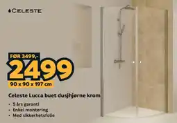 Megaflis Celeste Lucca buet dusjhjørne krom tilbud
