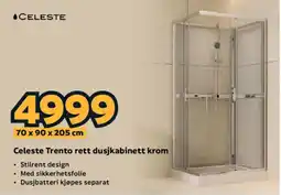 Megaflis Celeste Trento rett dusjkabinett krom tilbud