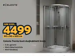 Megaflis Celeste Trento buet dusjkabinett krom tilbud