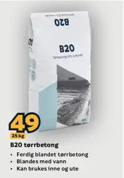 Megaflis B20 tørrbetong tilbud