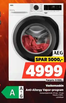 POWER AEG Vaskemaskin tilbud