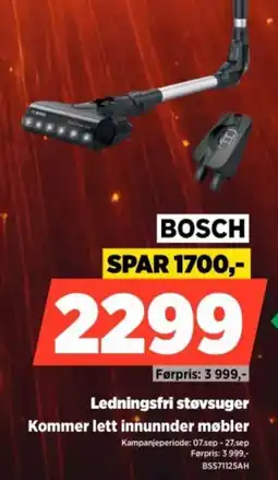 POWER Bosch ledningsfri støvsuger tilbud