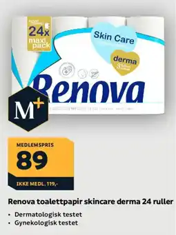 Megaflis Renova toalettpapir skincare derma tilbud