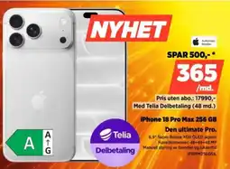 POWER iPhone 18 Pro Max 256 GB tilbud