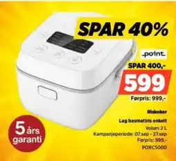 POWER Riskoker Lag basmatiris enkelt tilbud