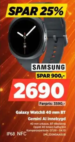 POWER Samsung Galaxy Watch8 40 mm BT tilbud