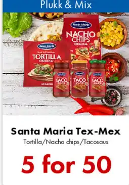 Nordby Supermarket Santa Maria Tex-Mex Tortilla/Nacho chips/Tacosaus tilbud