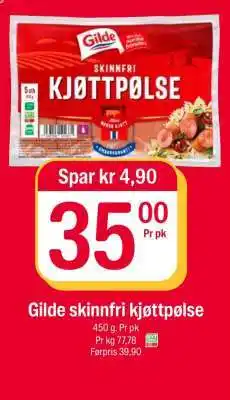 Coop Extra GILDE SKINNFRI KJØTTPØLSE tilbud