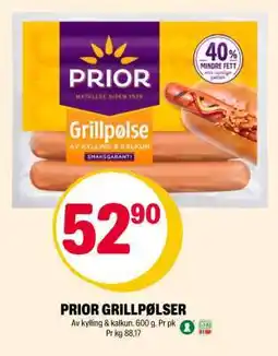 Coop Extra PRIOR GRILLPØLSER tilbud