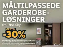 Megaflis MÅLTILPASSEDE GARDEROBE-LØSNINGER fra Lind Sky tilbud