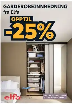Megaflis GARDEROBEINNREDNING fra Elfa tilbud