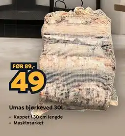 Megaflis Umas bjørkeved 30l tilbud