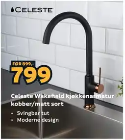 Megaflis Celeste Wakefield kjøkkenarmatur kobber/matt sort tilbud