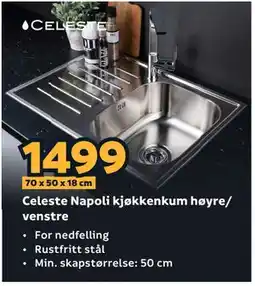 Megaflis Celeste Napoli kjøkkenkum høyre/ venstre tilbud