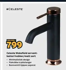 Megaflis Celeste Wakefield servantbatteri kobber/matt sort tilbud