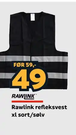 Megaflis Rawlink refleksvest xl sort/sølv tilbud