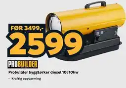 Megaflis Probuilder byggtørker diesel 10l 10kw tilbud