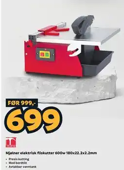 Megaflis Mjølner elektrisk fliskutter 600w 180x22.2x2.2mm tilbud