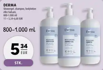 Derma showergel, shampoo, bodylotion eller balsam