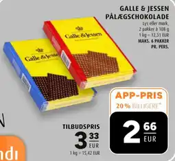 Scandinavian Park Galle & Jessen Pålægsschokolade tilbud